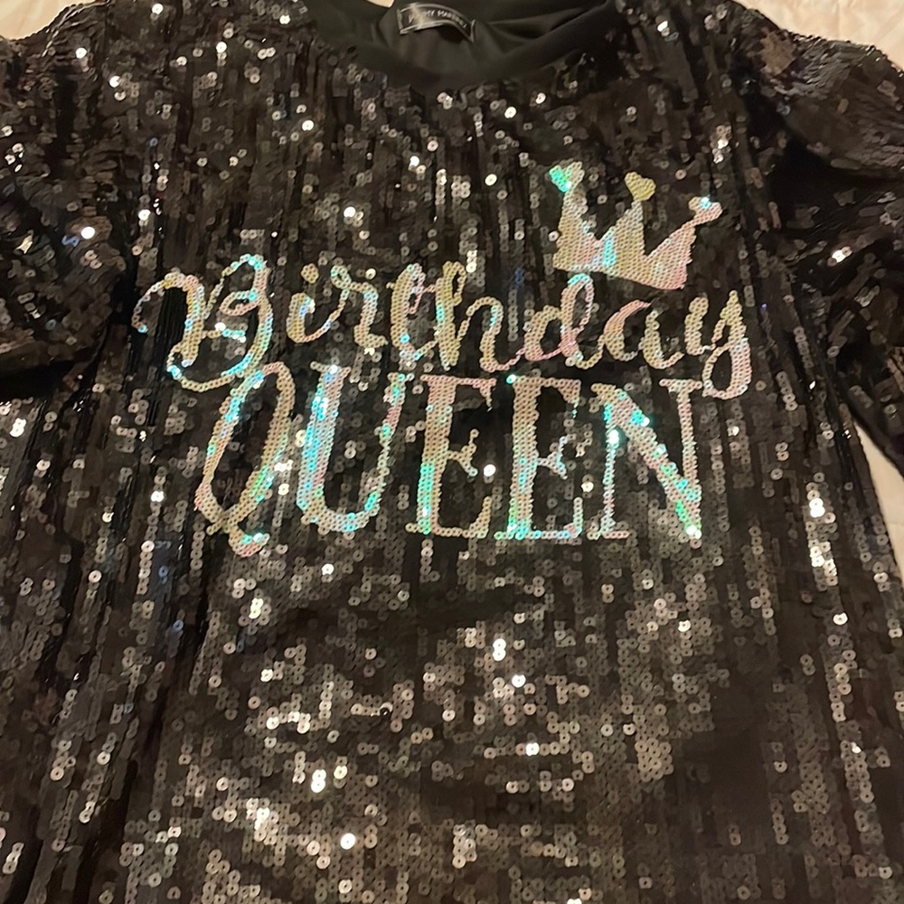 Birthday queen by jainmy Martinez in black sparkles very pretty